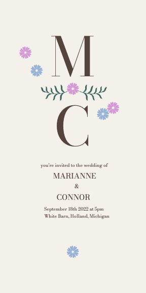 Elegant Floral Wedding Invitation Poster Design