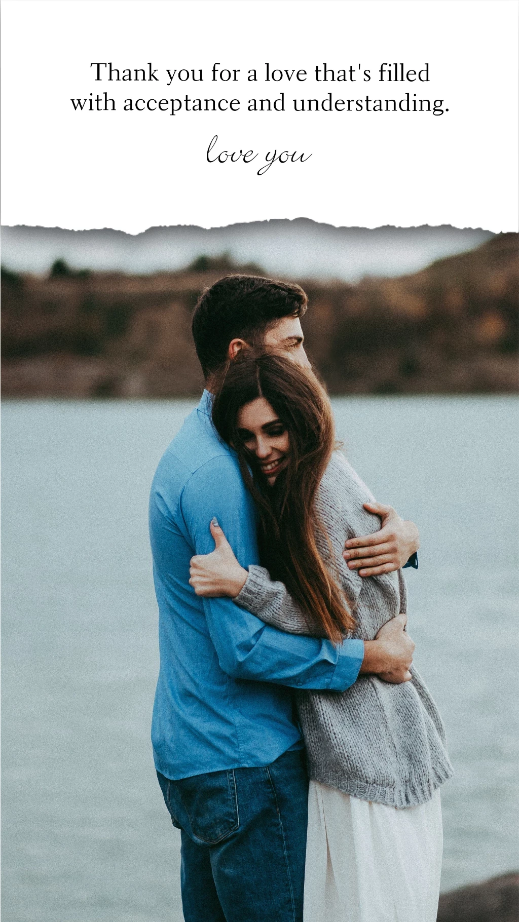 Template Heartfelt Gratitude Blue Love Postcard Design