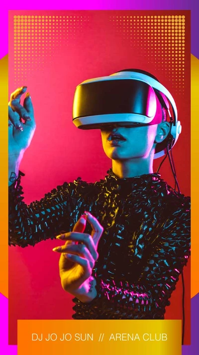 Template Vibrant Techno Night DJ Event Poster