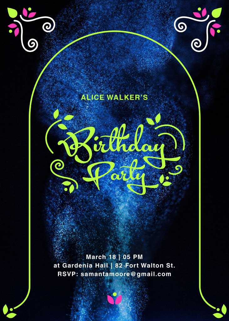 Elegant Navy Blue Birthday Party Poster