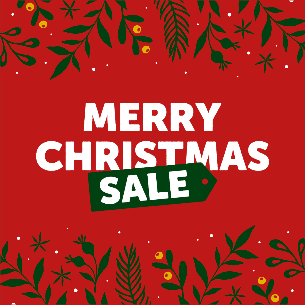 Red Joyful Christmas Sale Poster Design