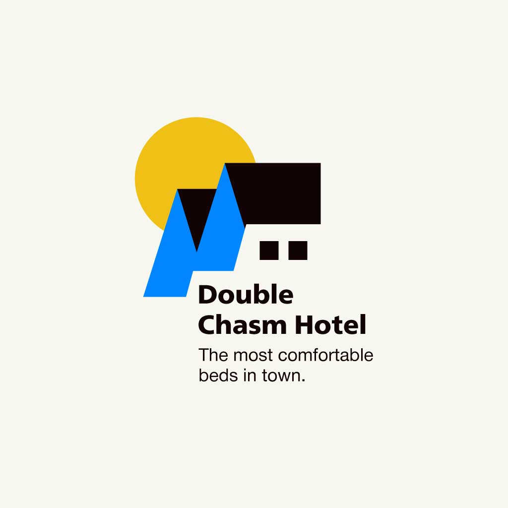 Sleek Blue and Yellow Hotel Ad Design