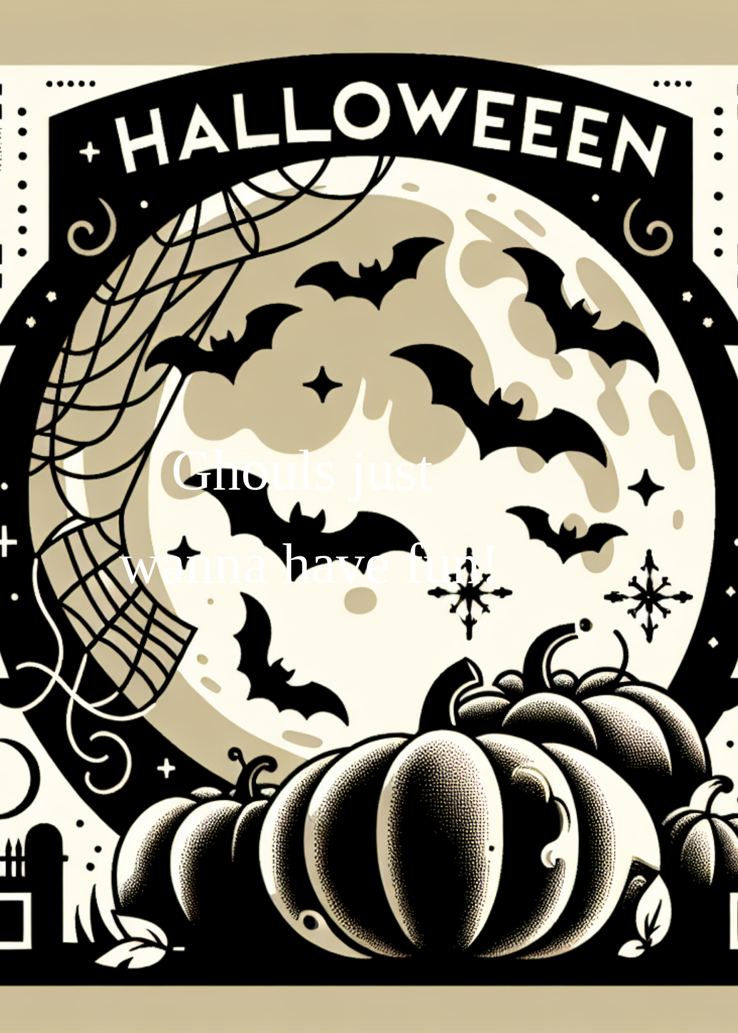 Spooky Orange and Black Halloween Poster