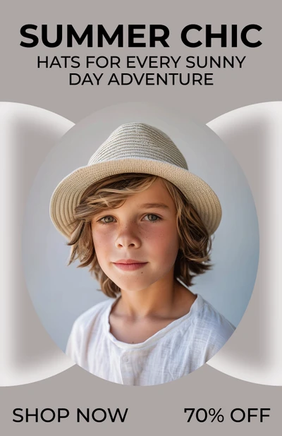 Template Stylish Summer Chic Hat Poster Design