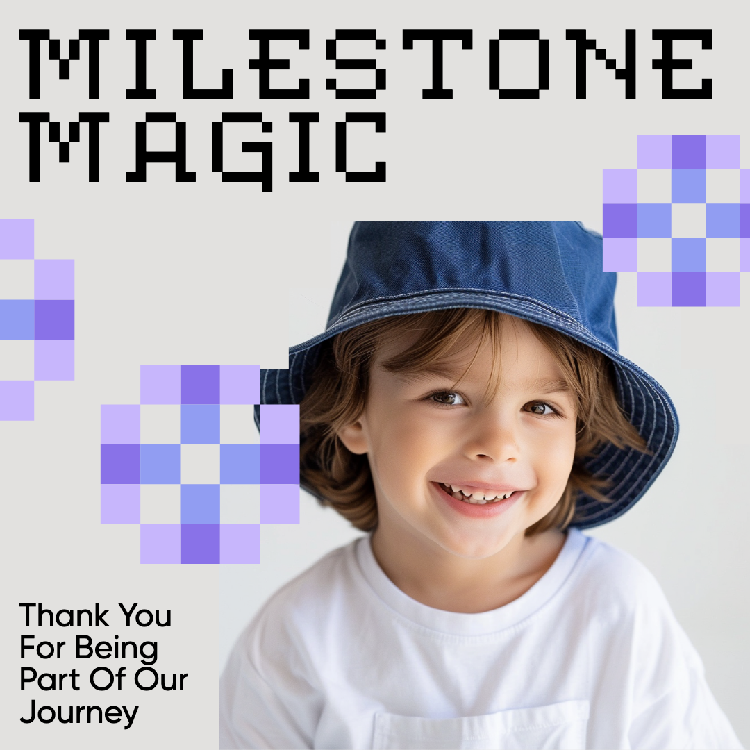 Milestone Magic Gratitude Instagram Post Blue