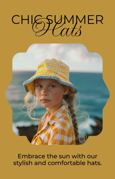 Chic Summer Hats Ad with Stylish Gold