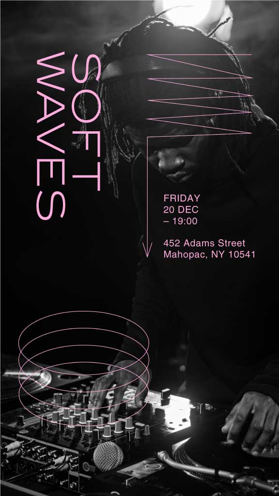 Sleek Black and Pink DJ Event Poster