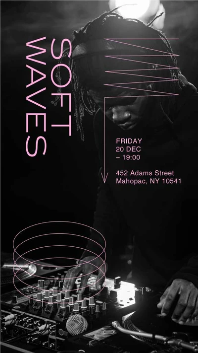 Template Sleek Black and Pink DJ Event Poster