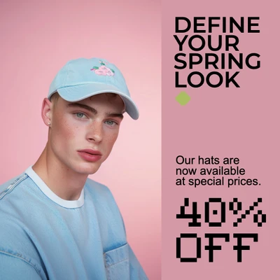 Template Stylish Instagram-Square Post with Pink and Blue