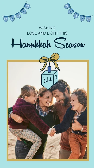 Template Warm Family Moments Hanukkah Post Template Blue