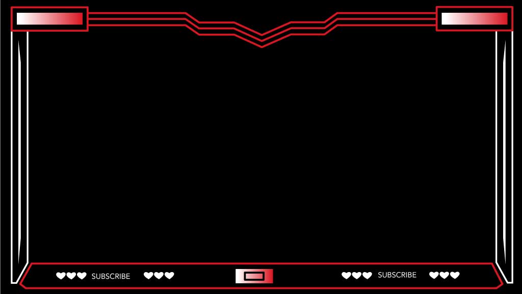 Sleek Black and Red YouTube Overlay Template