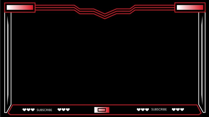 Sleek Black and Red YouTube Overlay Template