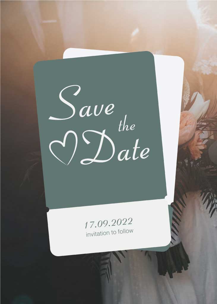 Template Elegant Teal Wedding Invitation Post Template