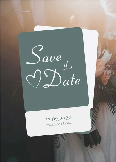 Template Elegant Teal Wedding Invitation Post Template