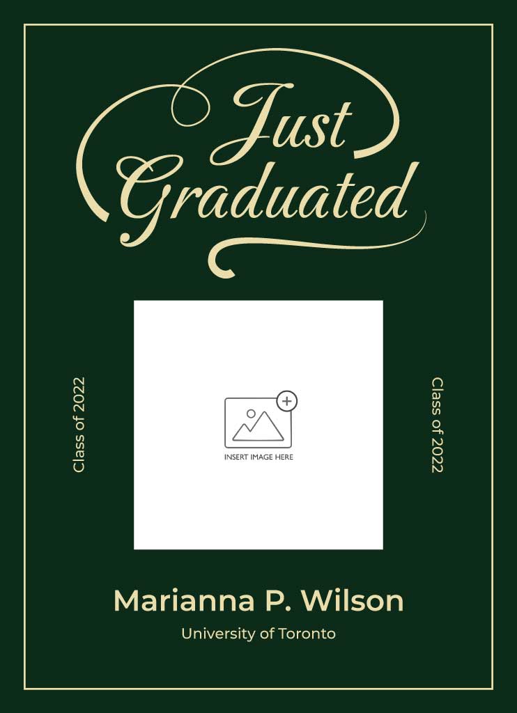 Elegant Green Graduation Announcement Poster