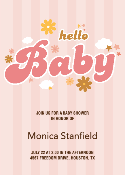 Charming Pink Baby Shower Invitation Poster