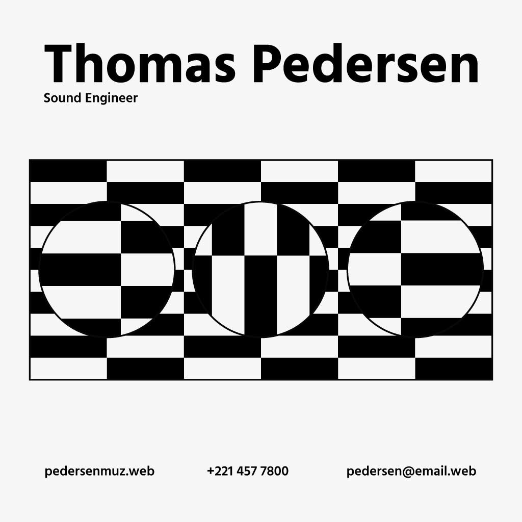 Black and White Sound Engineer Business Card