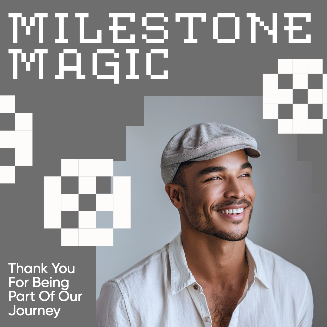 Template Milestone Magic Instagram Square Post in Gray