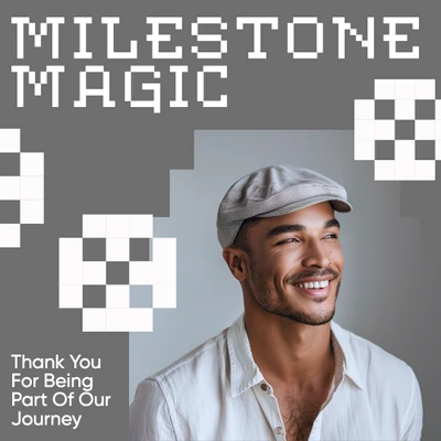 Template Milestone Magic Instagram Square Post in Gray