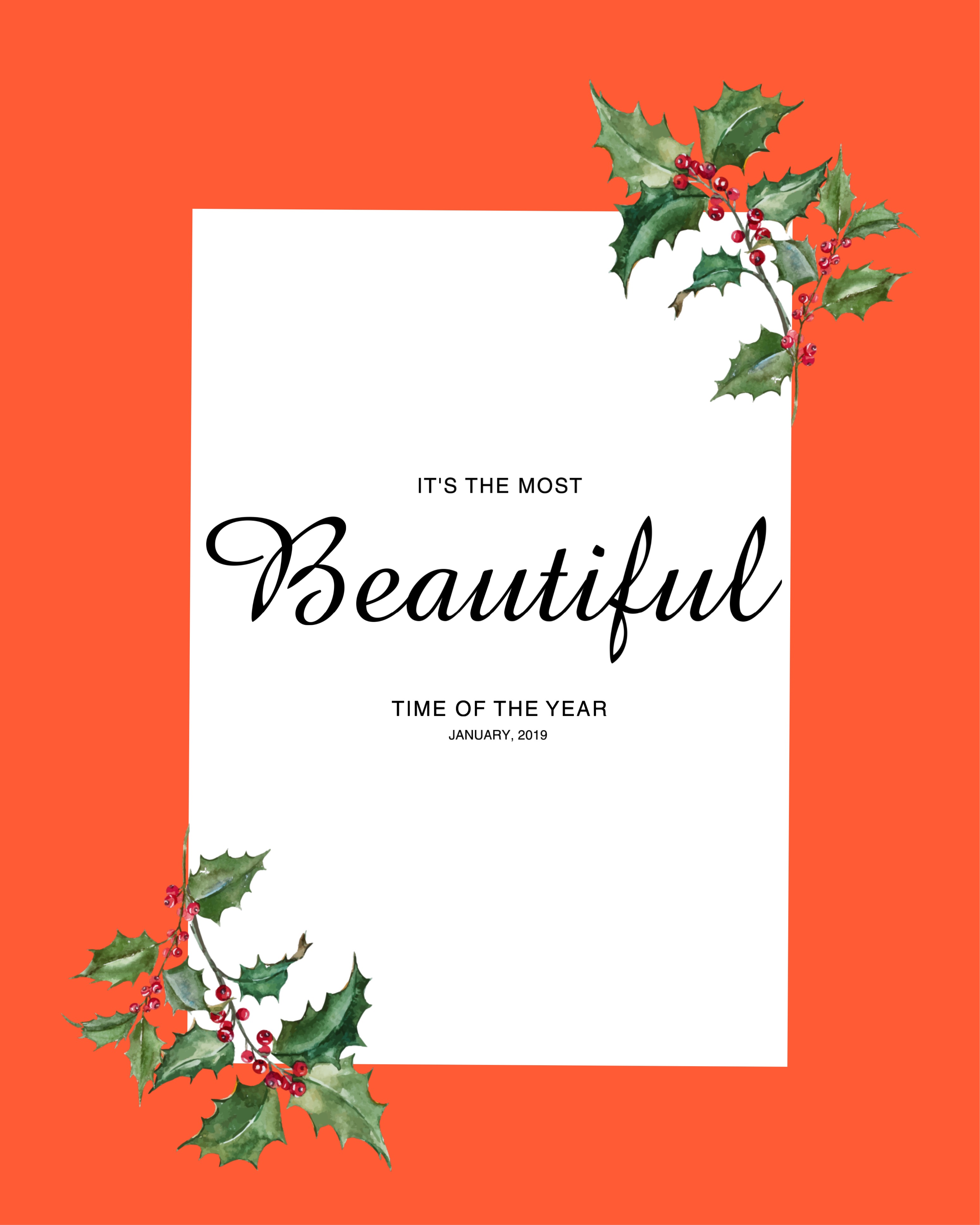 Joyful Holiday Red Postcard Poster Design