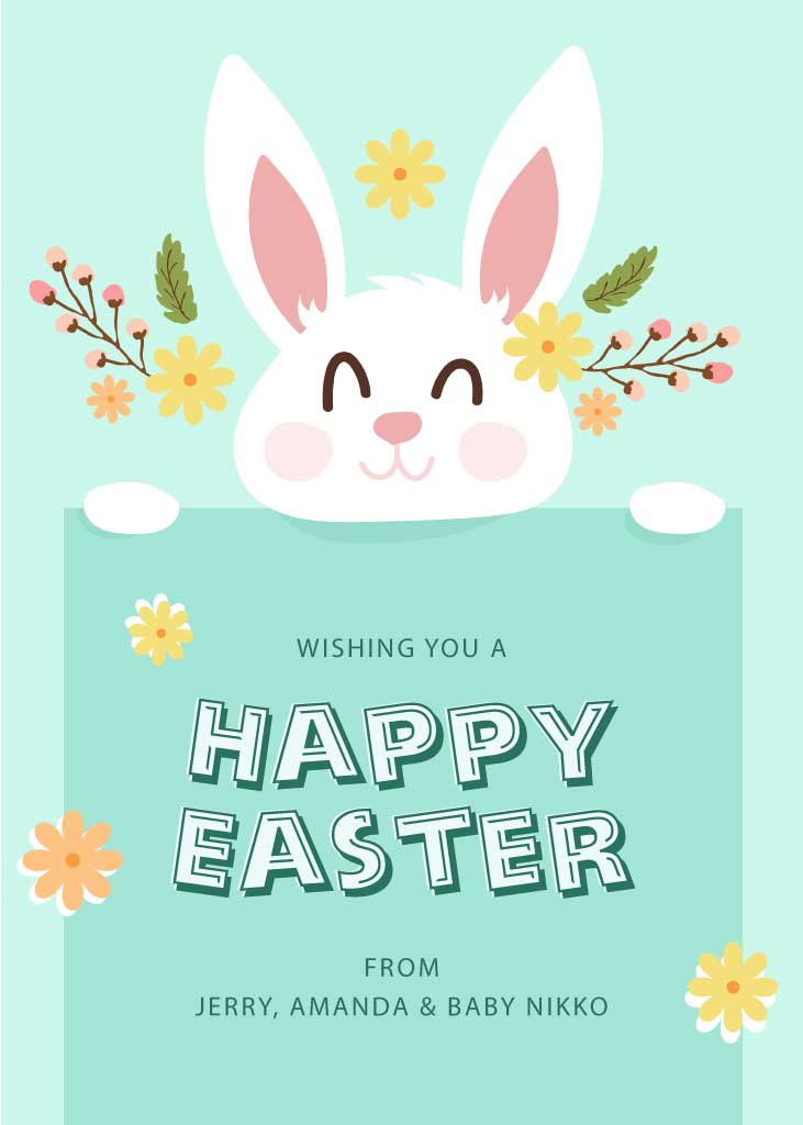 Charming Easter Bunny Greeting Poster Design