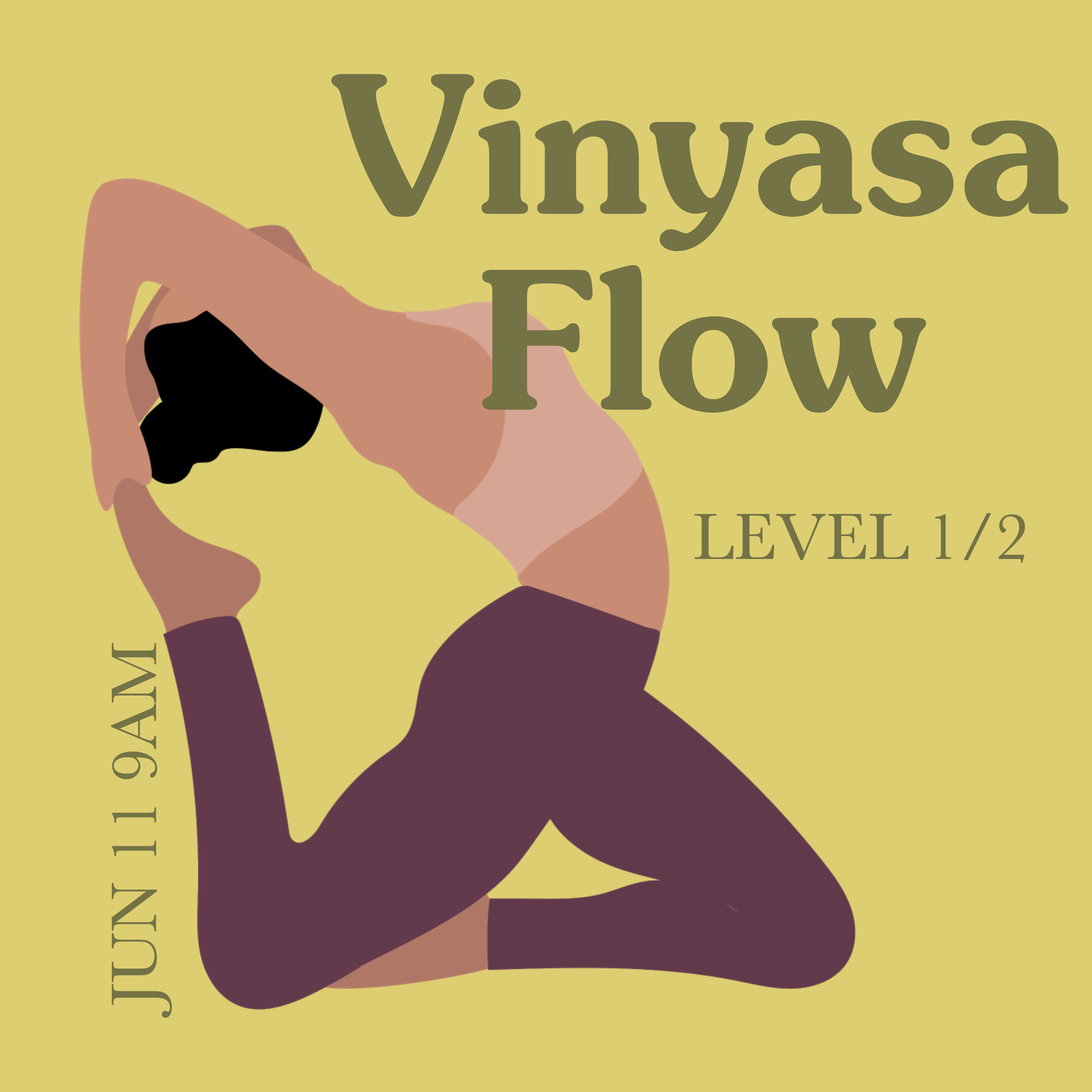 Sunny Yellow Vinyasa Yoga Class Poster