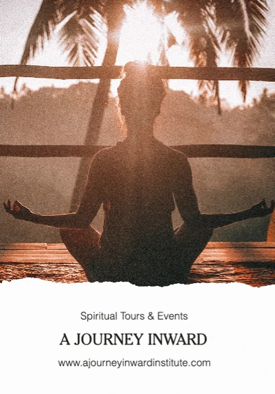 Template Serenity Now Yoga Retreat Poster Orange and Teal