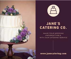 Elegant Purple Catering Service Ad Design