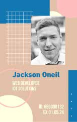 Template Elegant Blue and Peach ID Badge Template