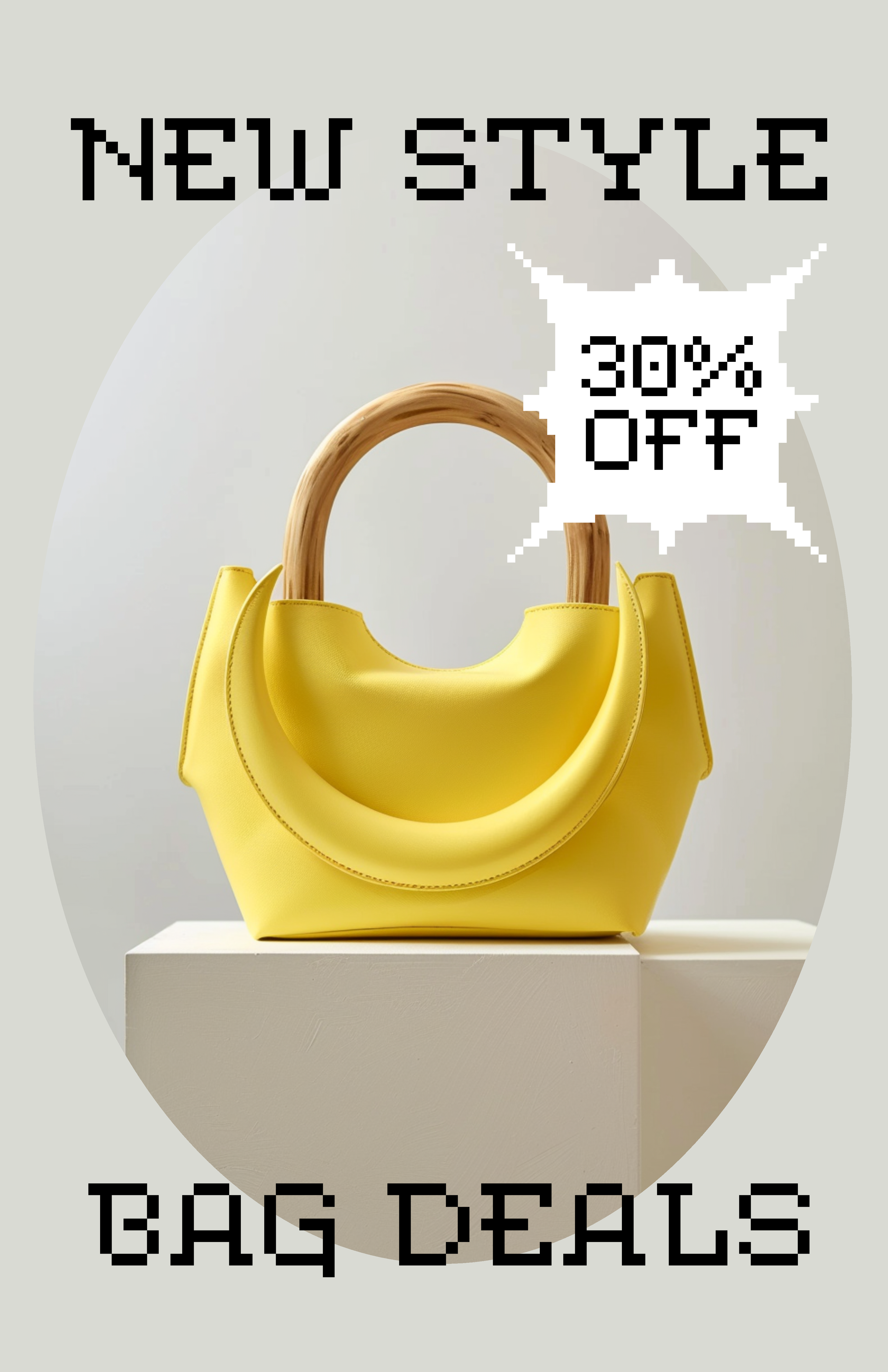 Template Chic Yellow Bag Deals Poster Design