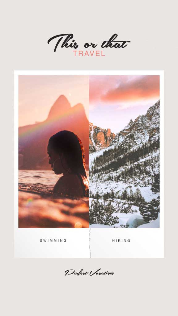 Template Serene Travel Choices Poster with Peach Tones