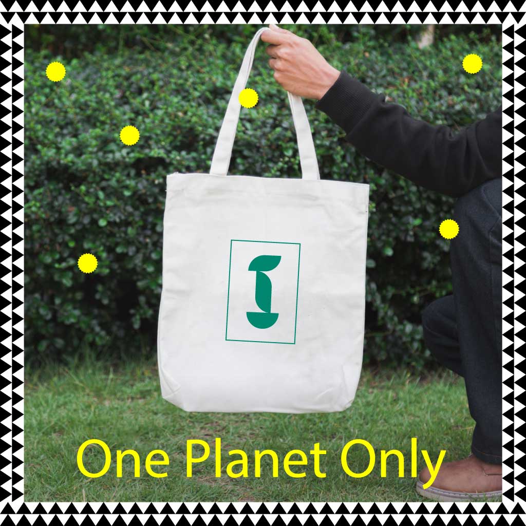 Eco-friendly Tote Bag Ad Green and Yellow