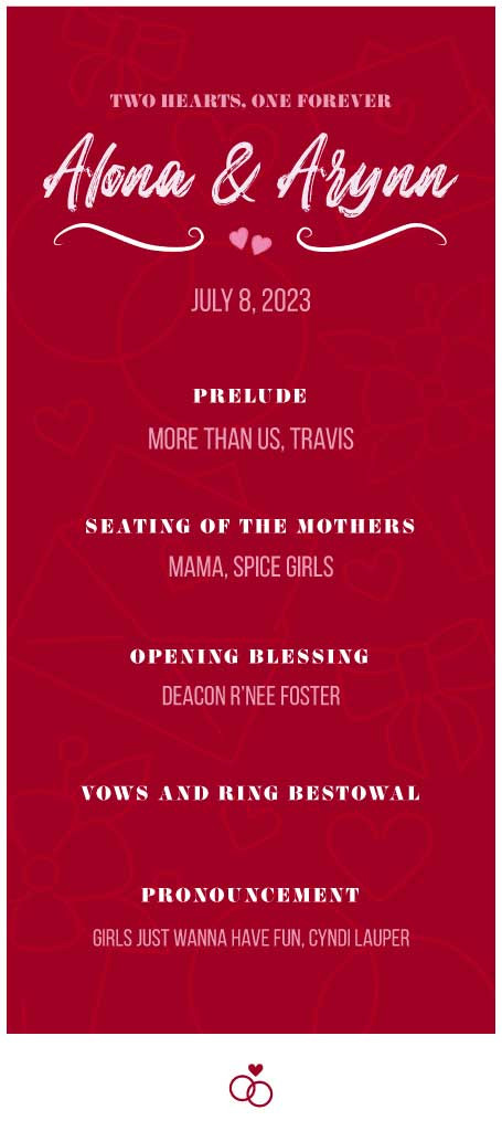 Template Elegant Red Wedding Program Poster