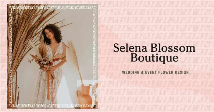 Template Chic Floral Boutique Poster in Salmon Hue