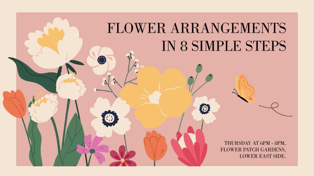 Template Chic Floral Workshop Poster in Peach and Cream