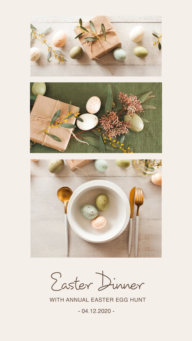 Elegant Olive Easter Dinner Event Poster