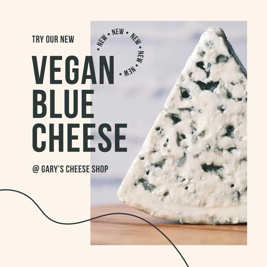 Tasty Vegan Blue Cheese Poster Design