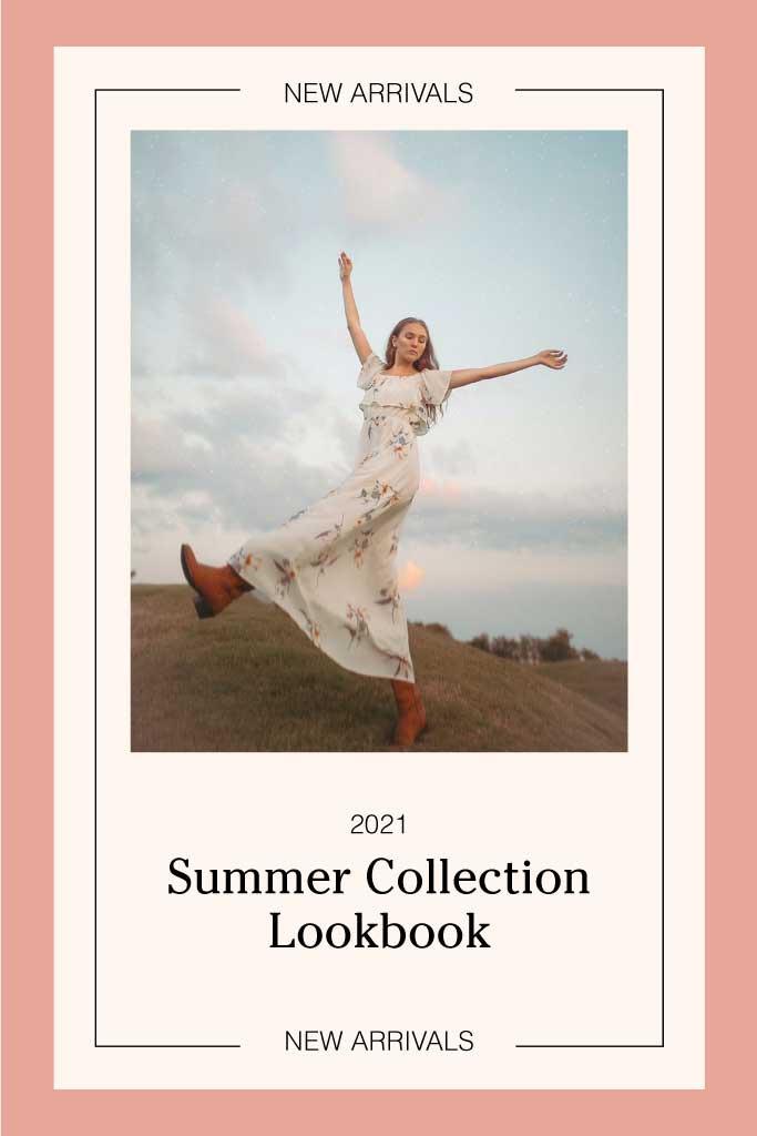 Elegant Summer Collection Lookbook Poster Peach