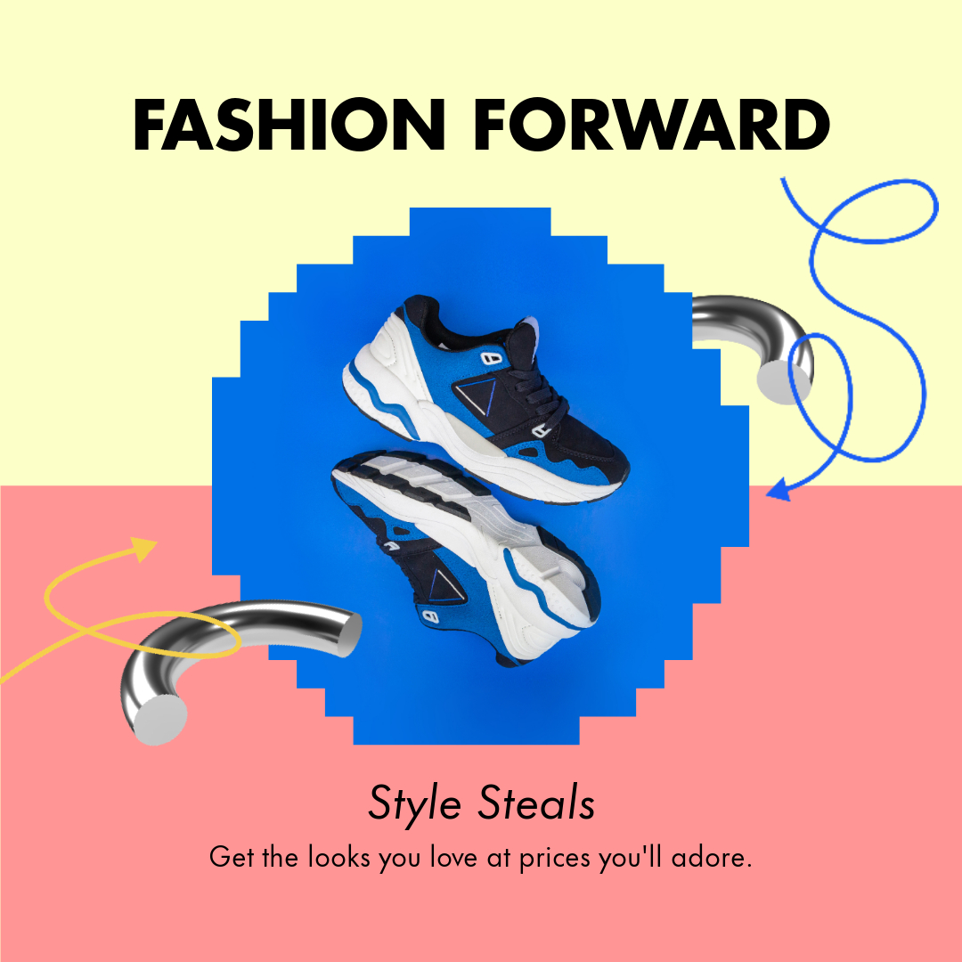 Trendy Blue Sneaker Fashion Sale Poster