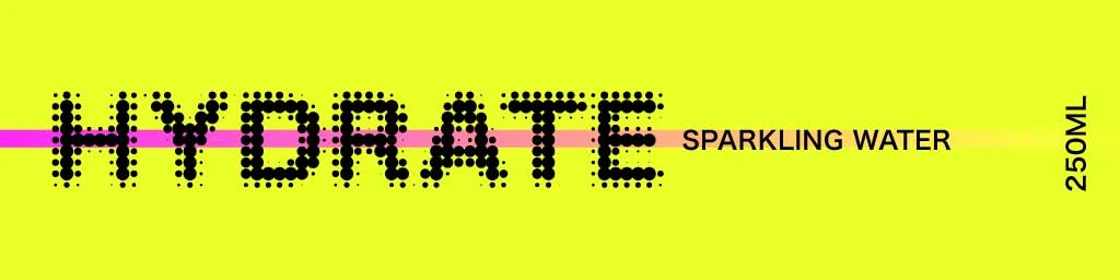 Template Vibrant Yellow Hydrate Drink Label Design