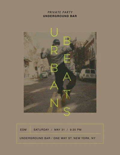 Template Urban Beats Party Poster in Sepia Tones