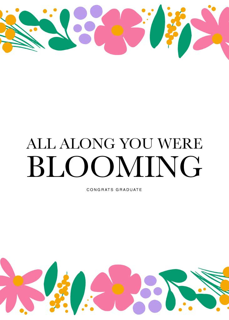 Template Congratulatory Blooms Graduation Poster Design