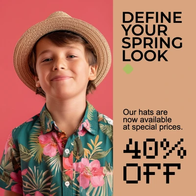 Template Spring Style Instagram Post with Coral