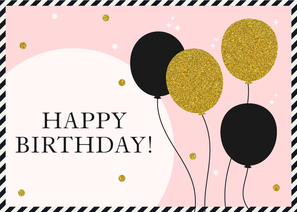 Template Chic Pink and Gold Birthday Poster Design
