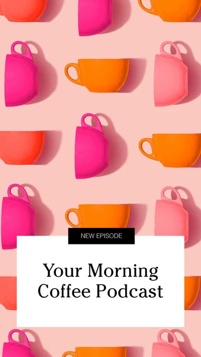 Template Bright Orange Pink Podcast Post Design