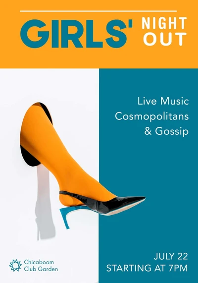 Template Chic Orange Social Night Poster Template