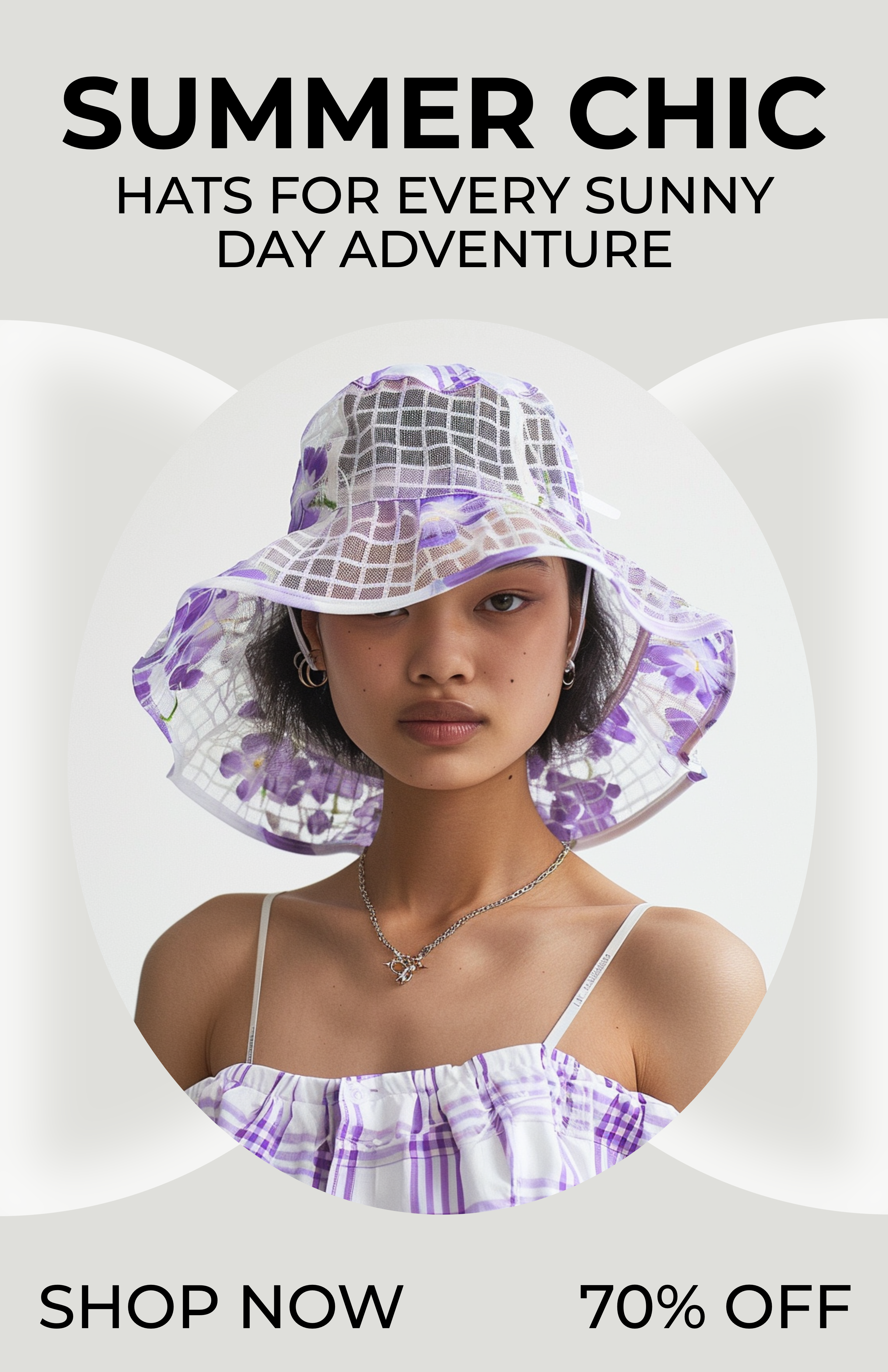 Template Chic Lavender Summer Hats Poster Sale