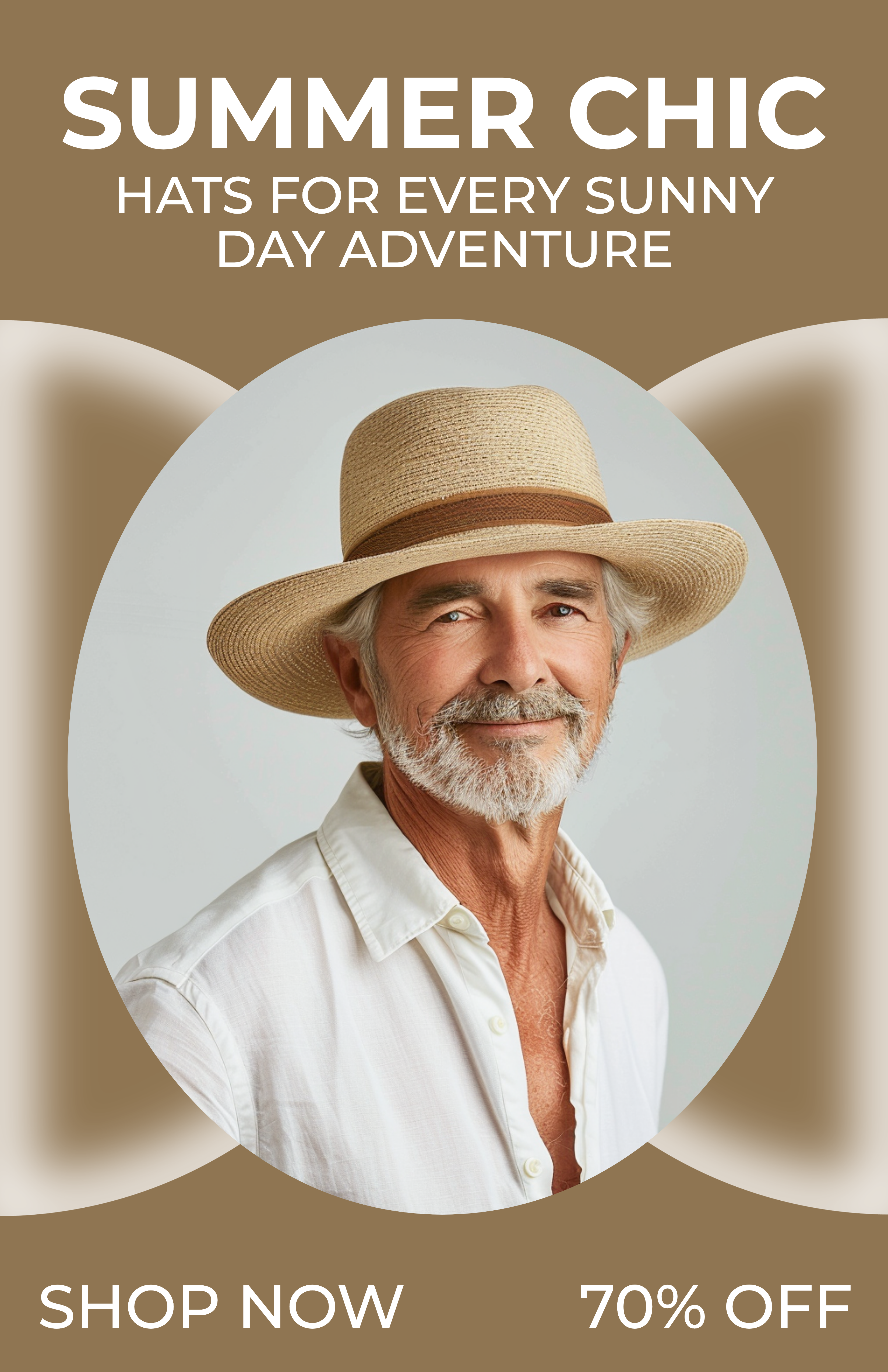 Template Summer Chic Poster in Warm Taupe