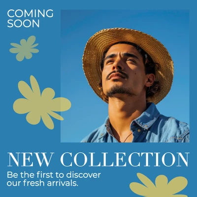 Template Stylish Blue Instagram-Square New Collection Teaser