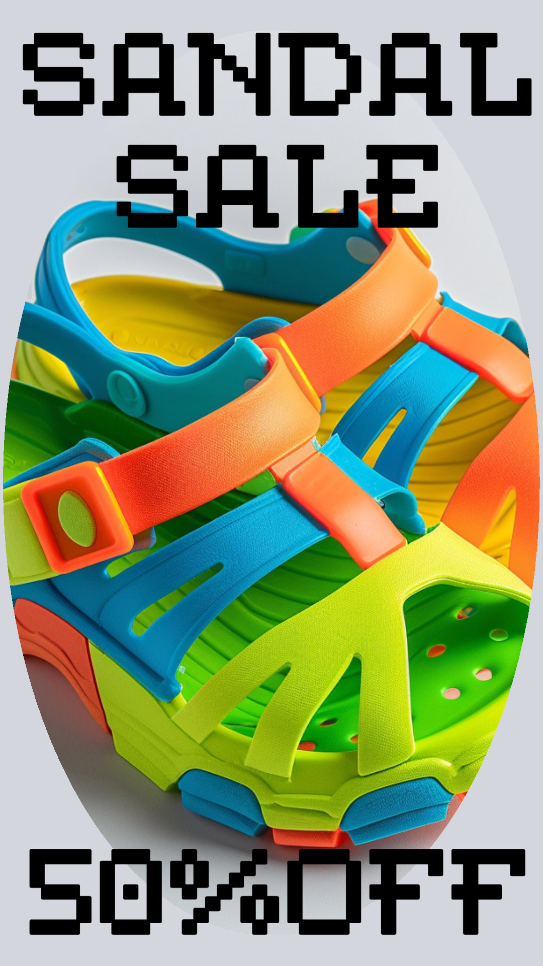 Template Stylish Sandal Sale Instagram-Story with Neon Colors